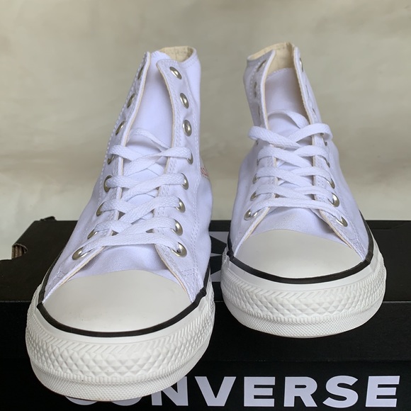 CONVERSE CTAS HI WHITE/WHITE/BLACK MENS - Picture 10 of 16